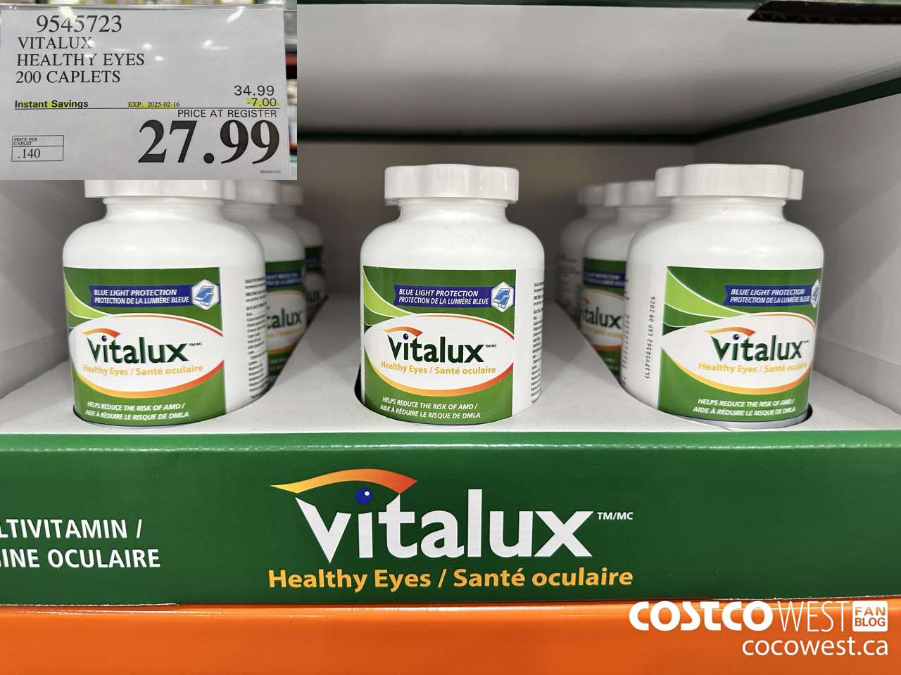 9545723 VITALUX HEALTHY EYES 200 CAPLETS ($7.00 INSTANT SAVINGS EXPIRES ON 2025-02-16) $27.99