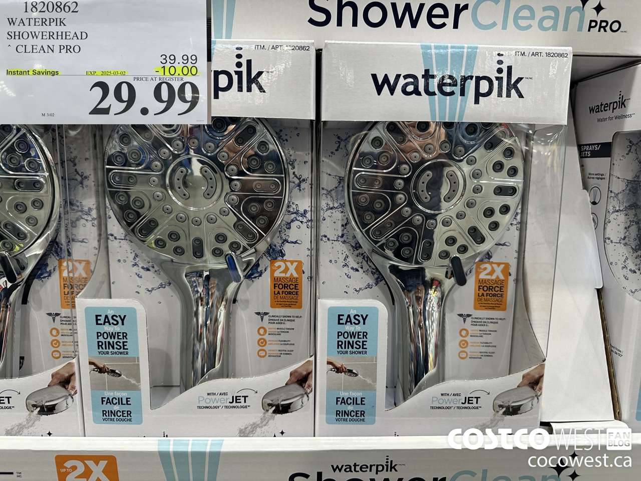 1820862 WATERPIK SHOWERHEAD CLEAN PRO ($10.00 INSTANT SAVINGS EXPIRES ON 2025-03-02) $29.99