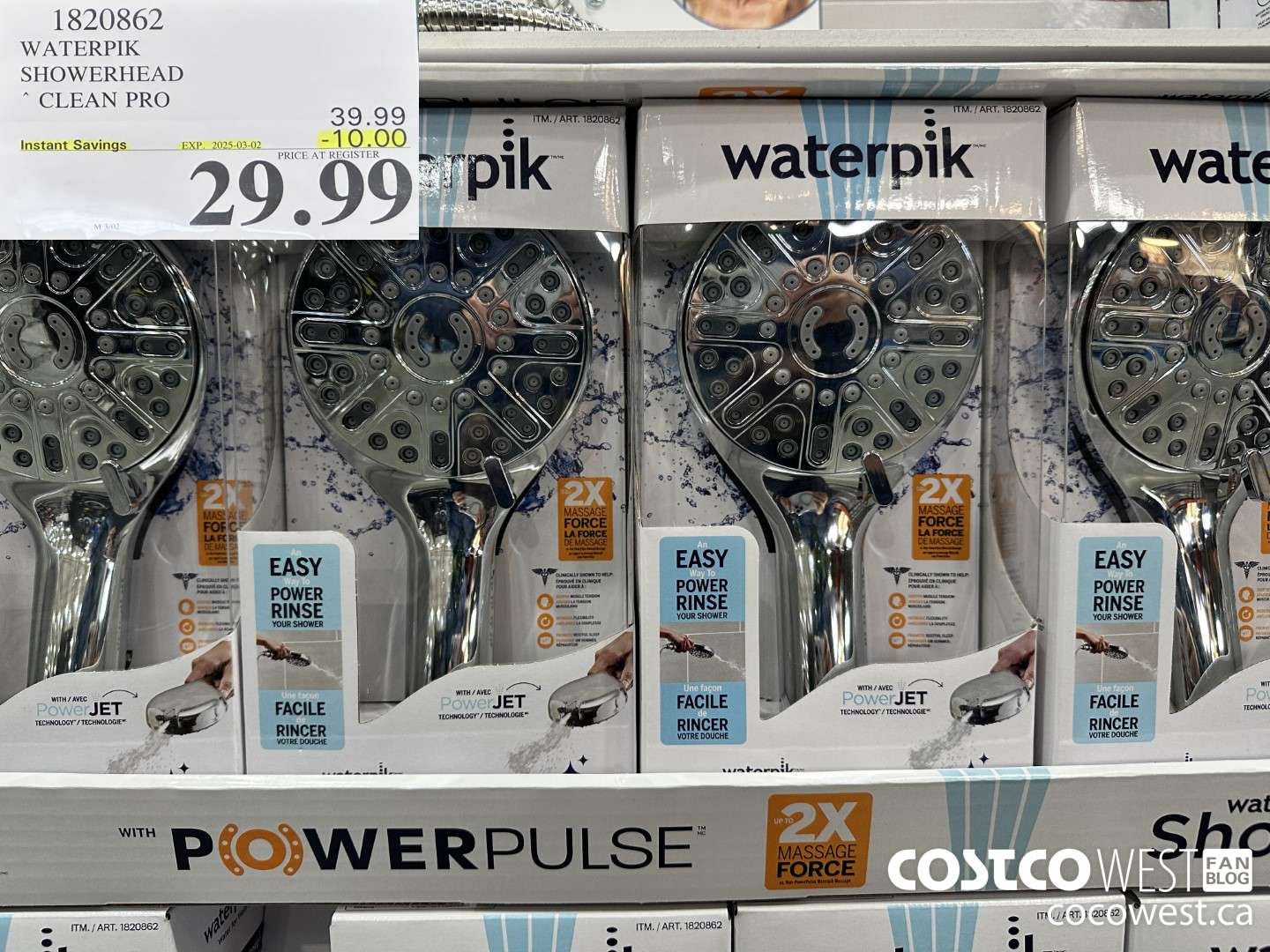 1820862 WATERPIK SHOWERHEAD CLEAN PRO ($10.00 INSTANT SAVINGS EXPIRES ON 2025-03-02) $29.99