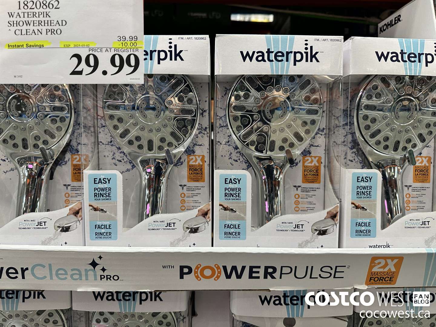 1820862 WATERPIK SHOWERHEAD CLEAN PRO ($10.00 INSTANT SAVINGS EXPIRES ON 2025-03-02) $29.99