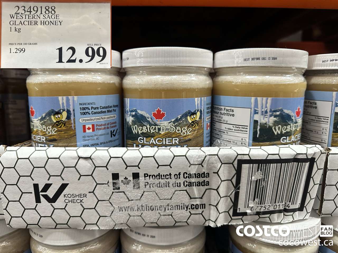 2349188 WESTERN SAGE GLACIER HONEY 1 KG $12.99