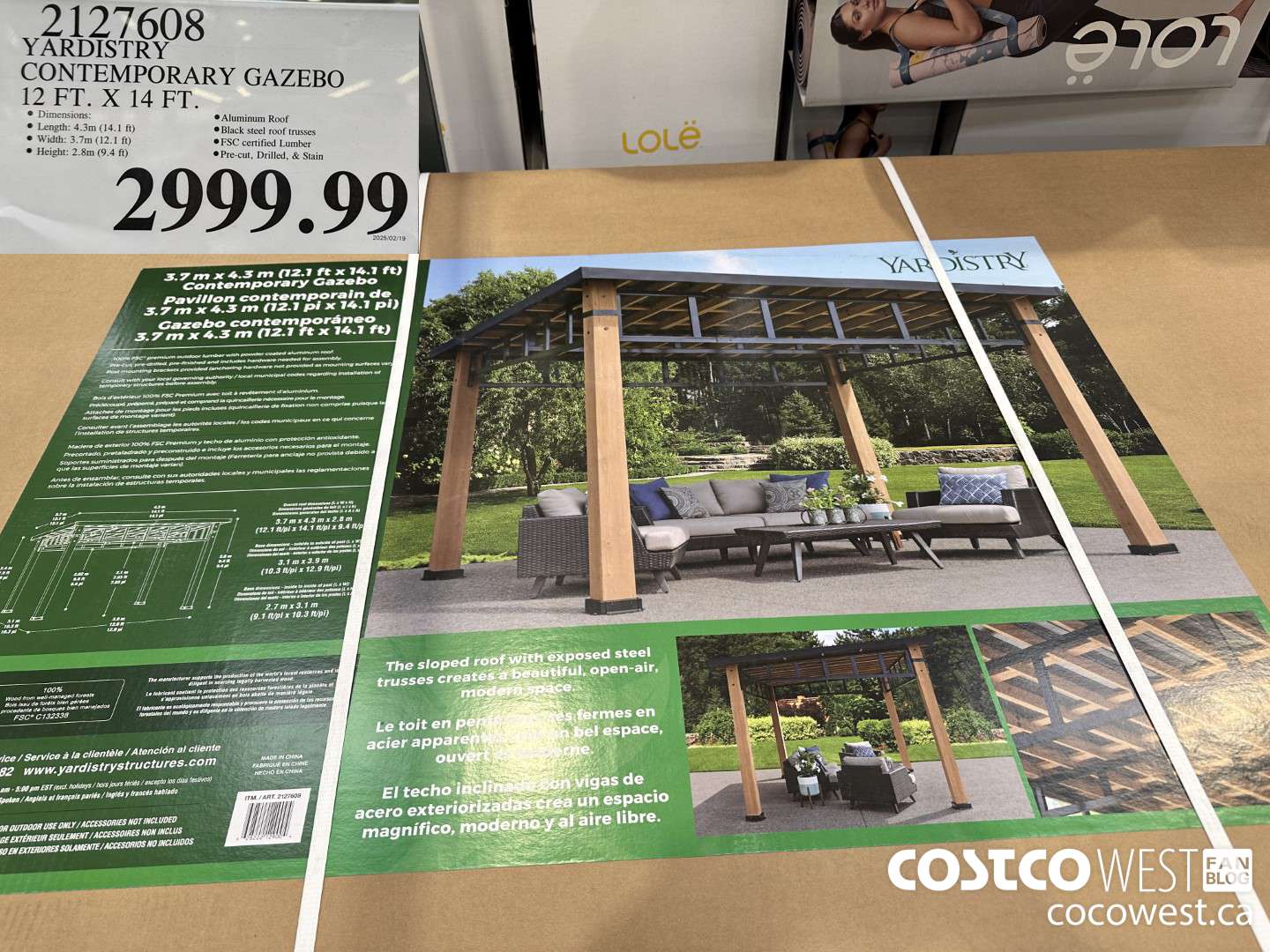 2127608 YARDISTRY CONTEMPORARY GAZEBO 12 FT. X 14 FT.  $2999.99