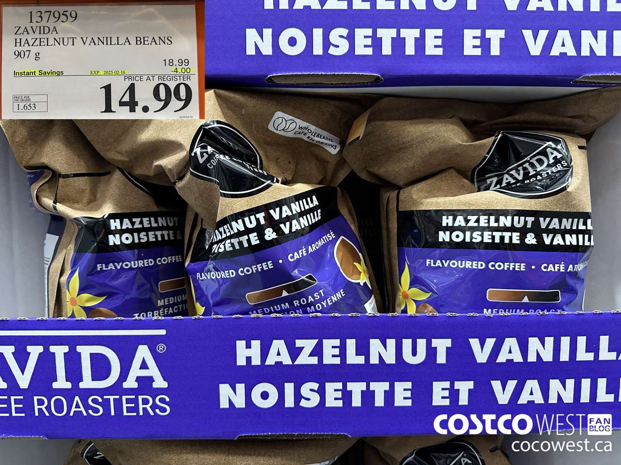 137959 ZAVIDA HAZELNUT VANILLA BEANS 907 g ($4.00 INSTANT SAVINGS EXPIRES ON 2025-02-16) $14.99