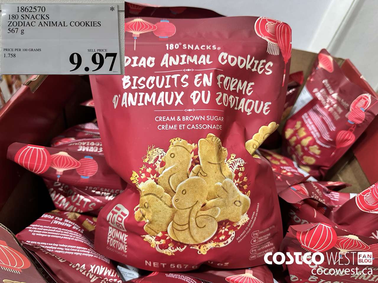 1862570 180 SNACKS ZODIAC ANIMAL COOKIES 567G $9.97