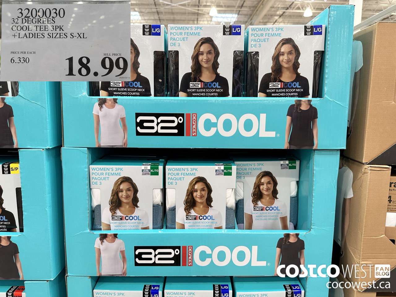 3200030 32 DEGREES COOL TEE 3PK LADIES SIZES S-XL $18.99