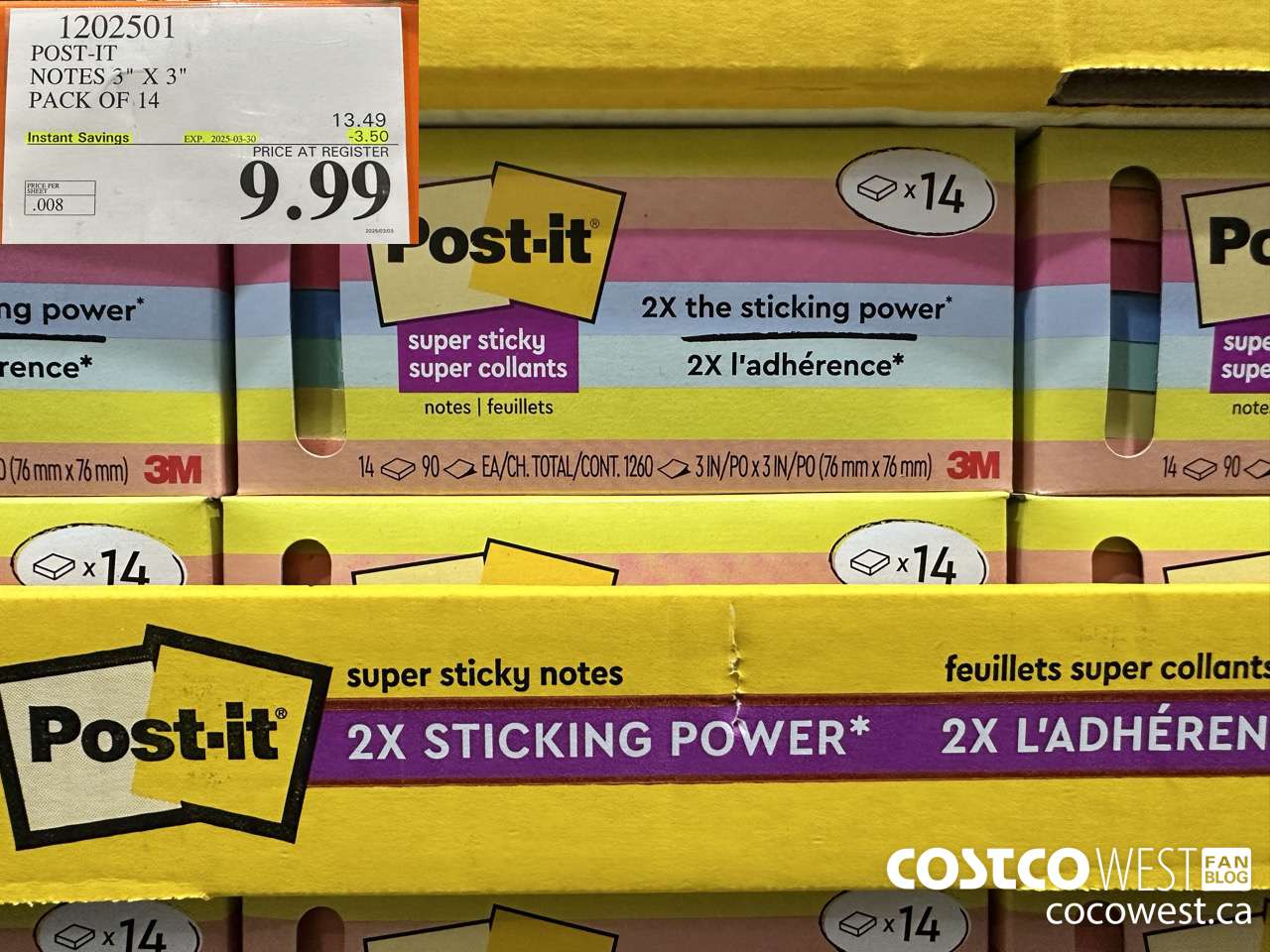 1202501 3M POST-IT NOTES 3