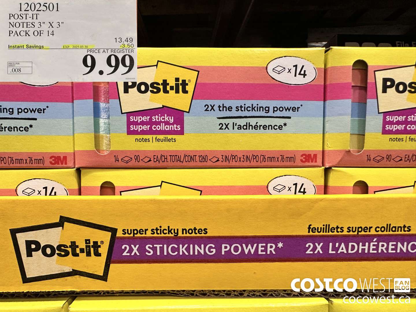 1202501 3M POST-IT NOTES 3