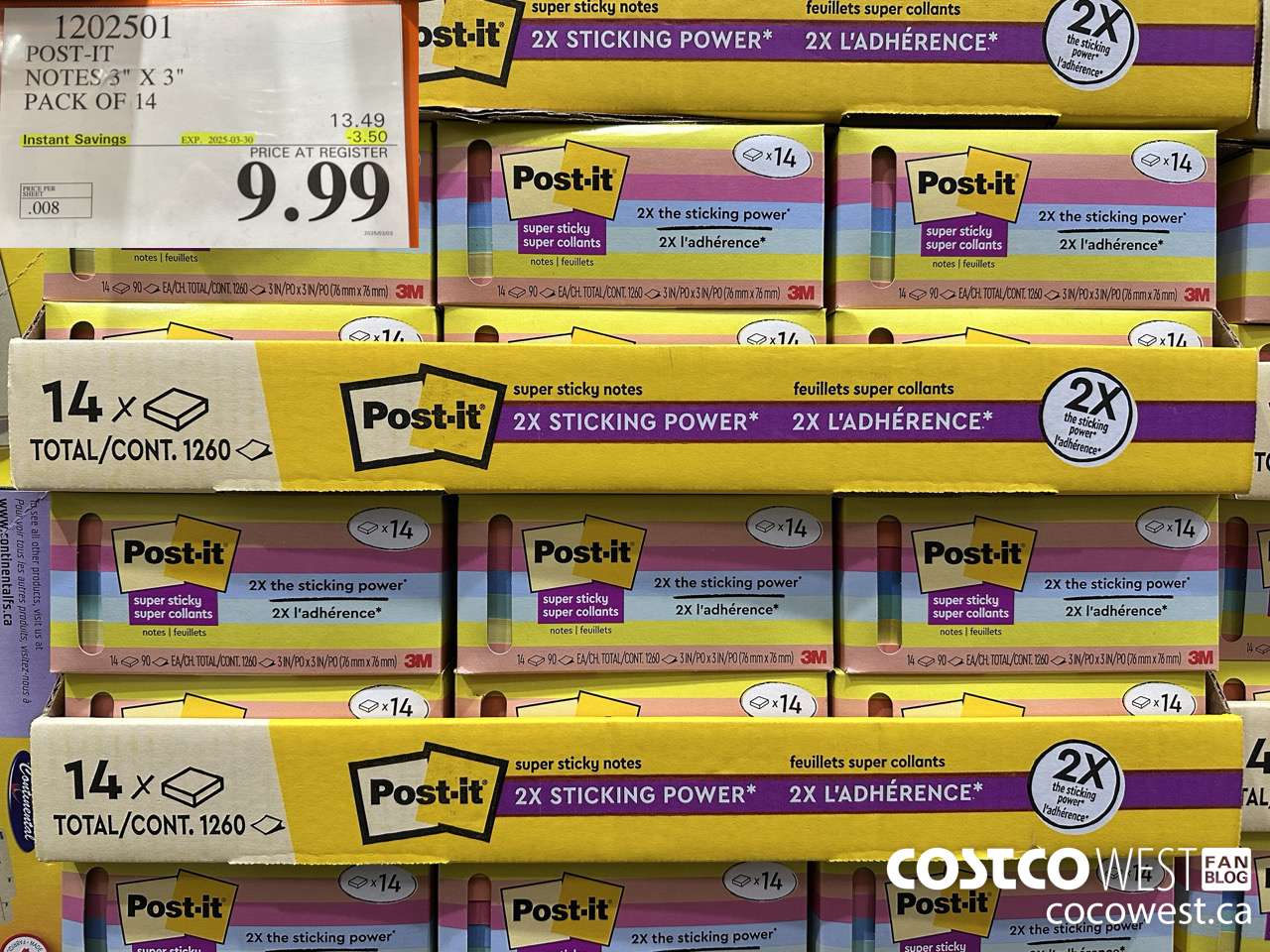 1202501 3M POST-IT NOTES 3