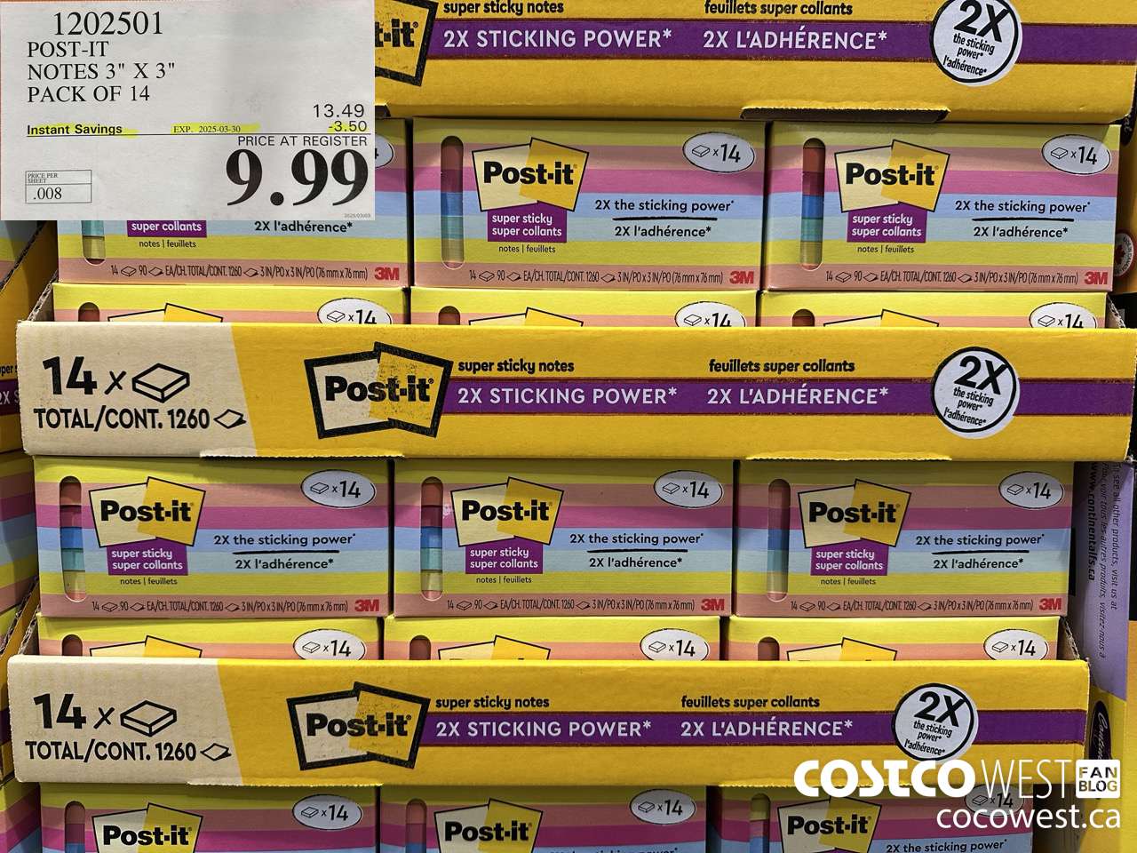 1202501 3M POST-IT NOTES 3