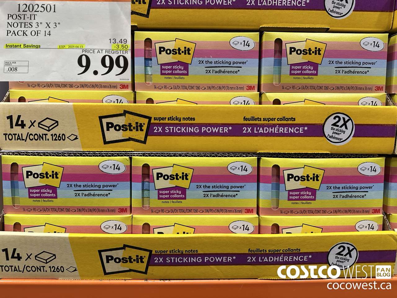 1202501 3M POST-IT NOTES 3