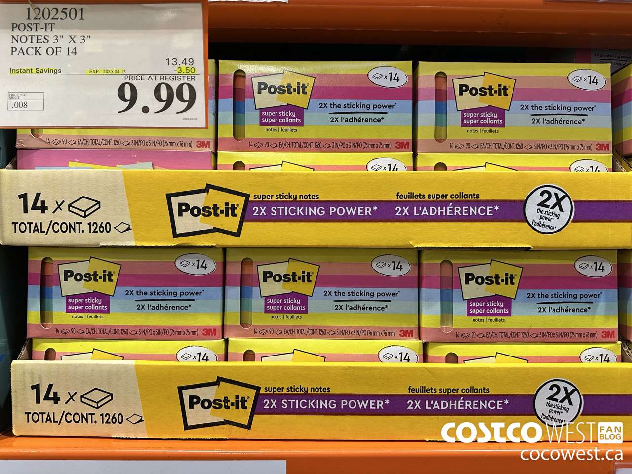 1202501 3M POST-IT NOTES 3