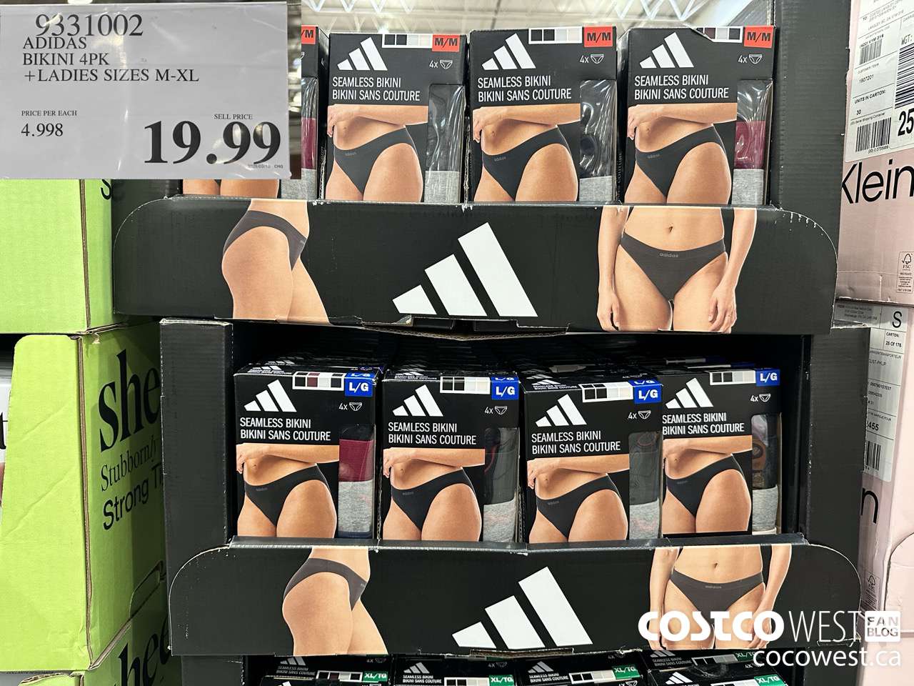 9331002 ADIDAS BIKINI 4PK LADIES SIZES M-XL $19.99