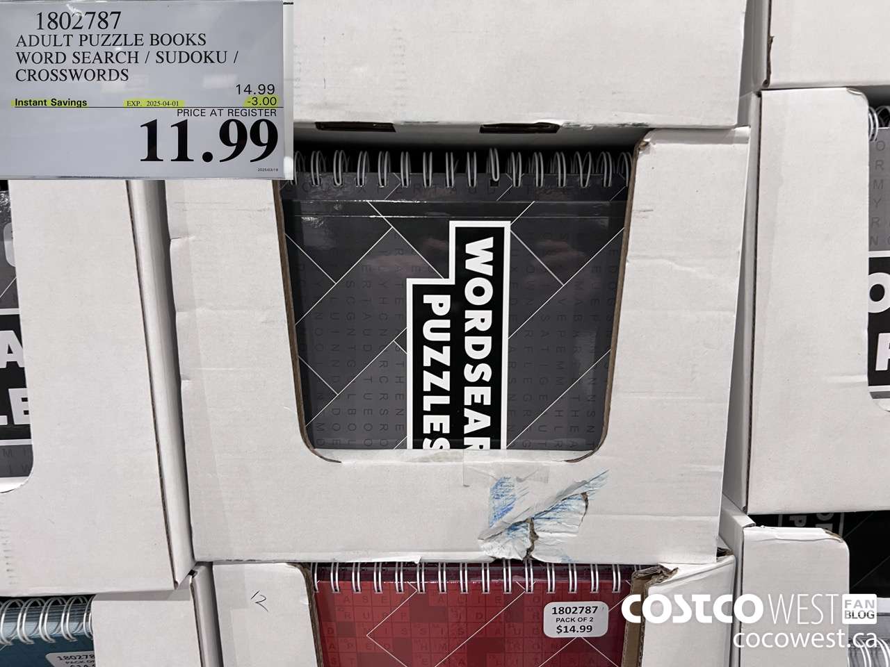 1802787 ADULT PUZZLE BOOKS WORD SEARCH / SUDOKU / CROSSWORD ($3.00 INSTANT SAVINGS EXPIRES ON 2025-04-01) $11.99