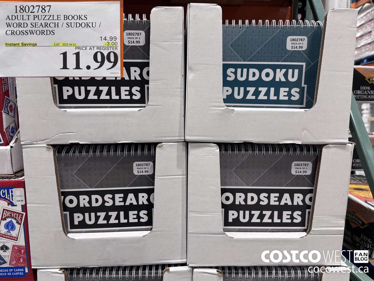 1802787 ADULT PUZZLE BOOKS WORD SEARCH / SUDOKU / CROSSWORD ($3.00 INSTANT SAVINGS EXPIRES ON 2025-04-01) $11.99