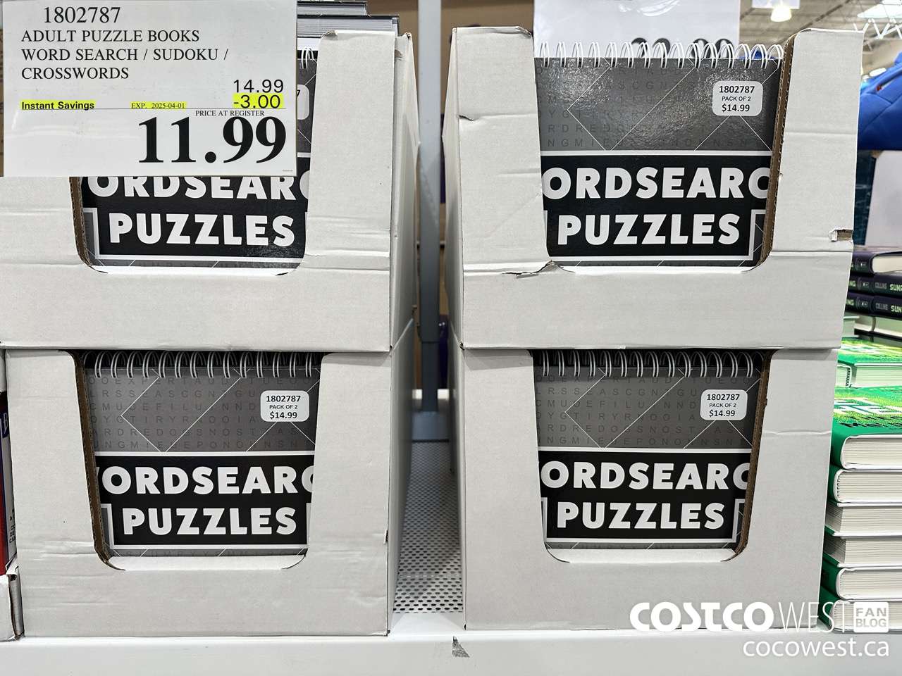 1802787 ADULT PUZZLE BOOKS WORD SEARCH / SUDOKU / CROSSWORD ($3.00 INSTANT SAVINGS EXPIRES ON 2025-04-01) $11.99