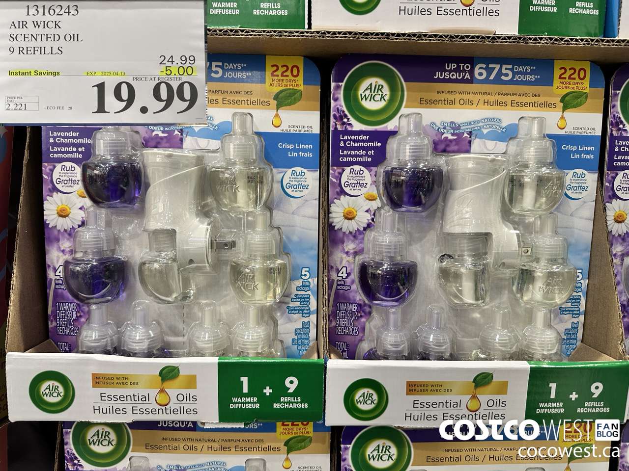 1316243 AIR WICK SCENTED OIL 9 REFILLS ($5.00 INSTANT SAVINGS EXPIRES ON 2025-04-13) $19.99