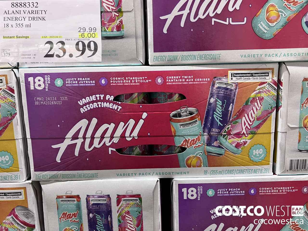 8888332 ALANI VARIETY ENERGY DRINK 1 X 244ML ($6.00 INSTANT SAVINGS EXPIRES ON 2025-04-13) $23.99