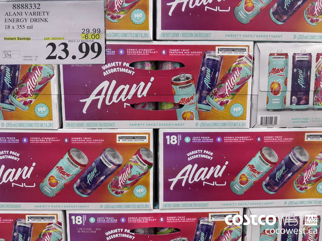 8888332 ALANI VARIETY ENERGY DRINK 1 X 244ML ($6.00 INSTANT SAVINGS EXPIRES ON 2025-04-13) $23.99