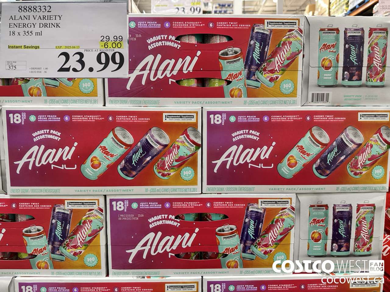 8888332 ALANI VARIETY ENERGY DRINK 1 X 244ML ($6.00 INSTANT SAVINGS EXPIRES ON 2025-04-13) $23.99