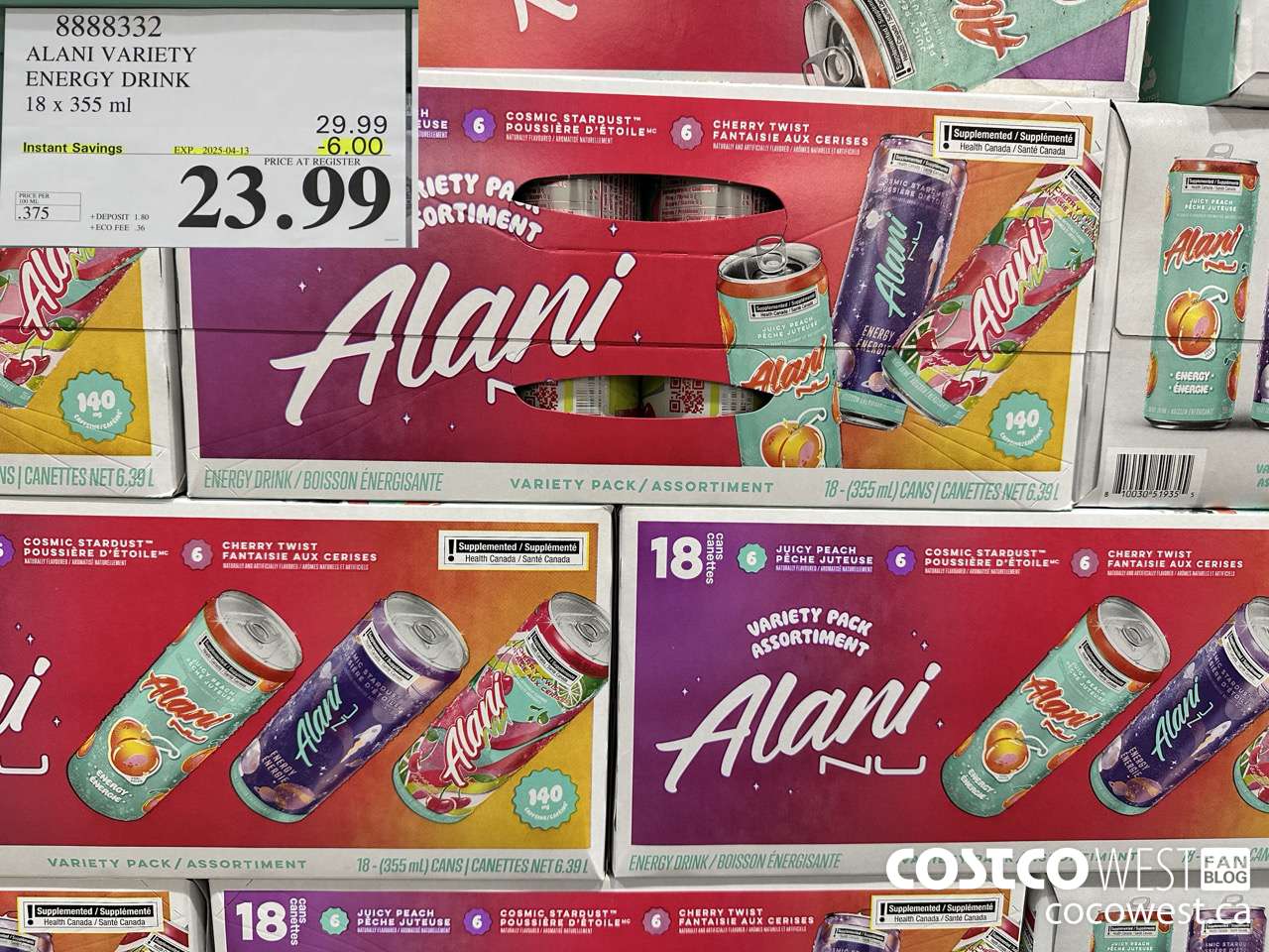 8888332 ALANI VARIETY ENERGY DRINK 1 X 244ML ($6.00 INSTANT SAVINGS EXPIRES ON 2025-04-13) $23.99