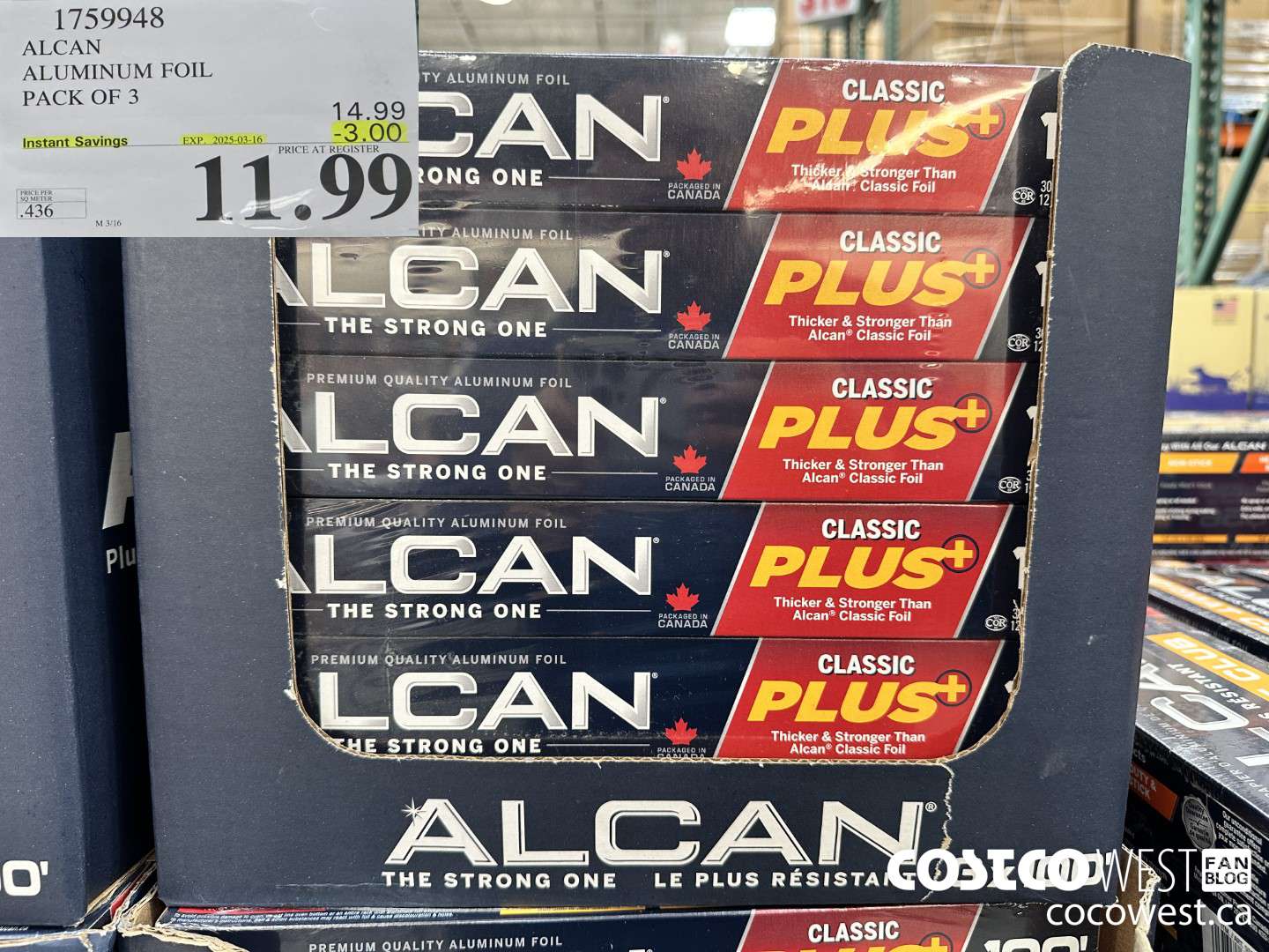 1759948 ALCAN ALUMINUM FOIL PACK OF 3 ($3.00 INSTANT SAVINGS EXPIRES ON 2025-03-16) $11.99