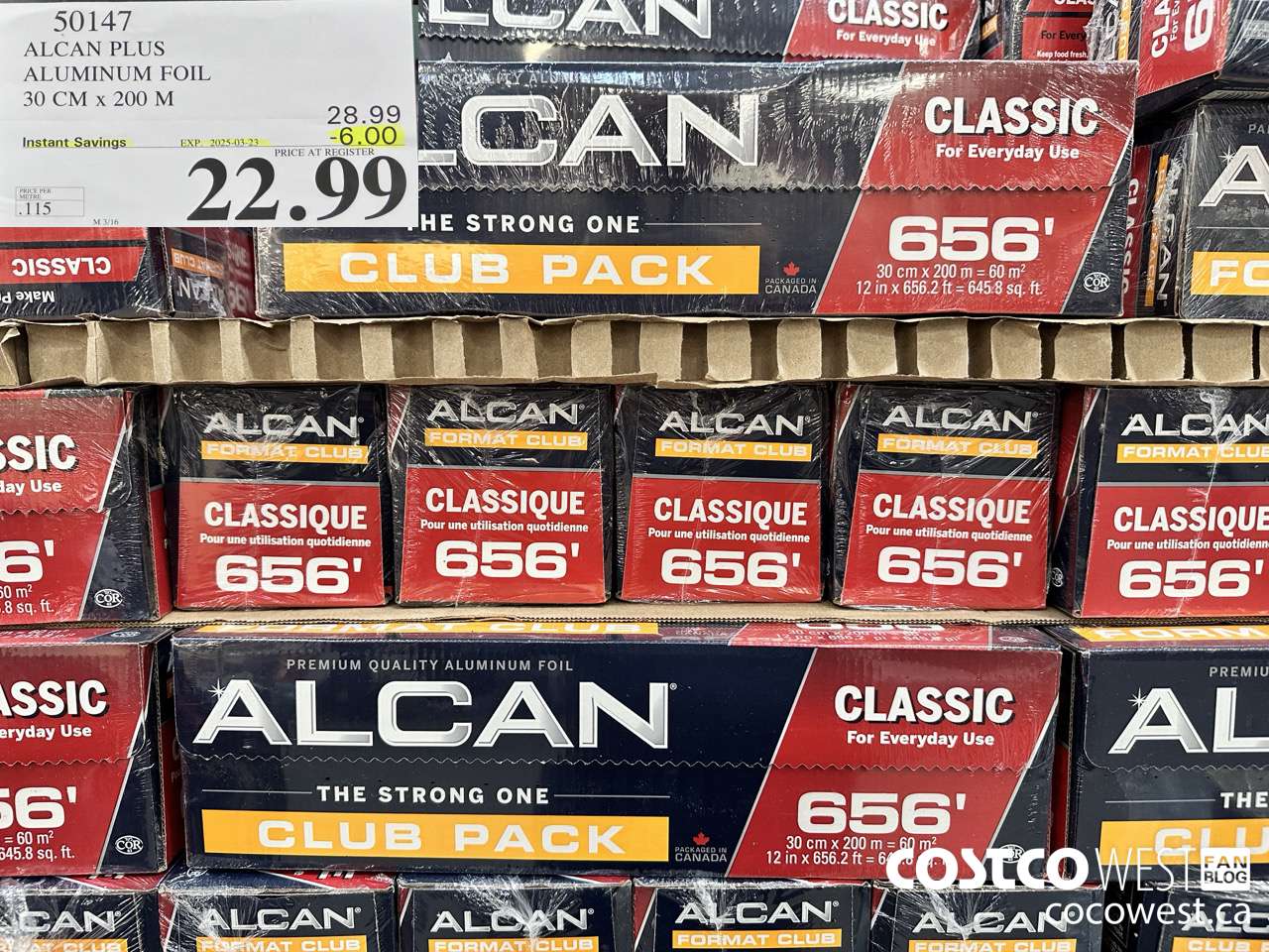 50147 ALCAN PLUS ALUMINUM FOIL 30 cm x 200 m ($6.00 INSTANT SAVINGS EXPIRES ON 2025-03-23) $22.99