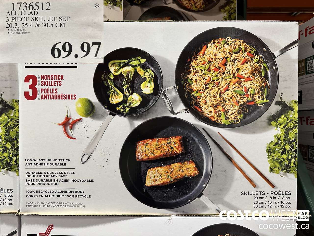 1736512 ALL-CLAD NON-STICK SKILLET 3-PIECE SET $69.97