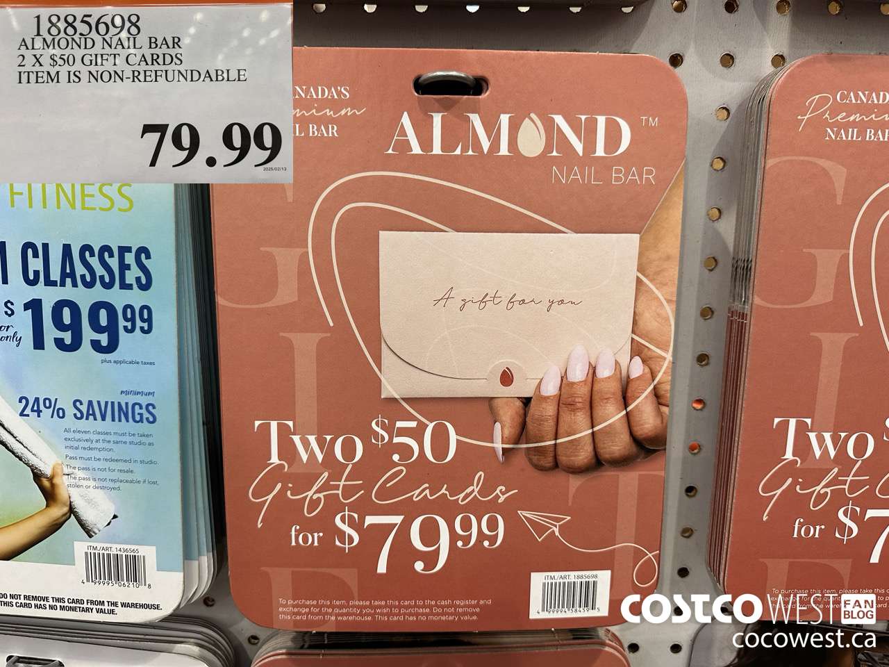 1885698 ALMOND NAIL BAR 2 X $50 GIFT CARDS ITEM IS NON-REFUNDABLE $79.99