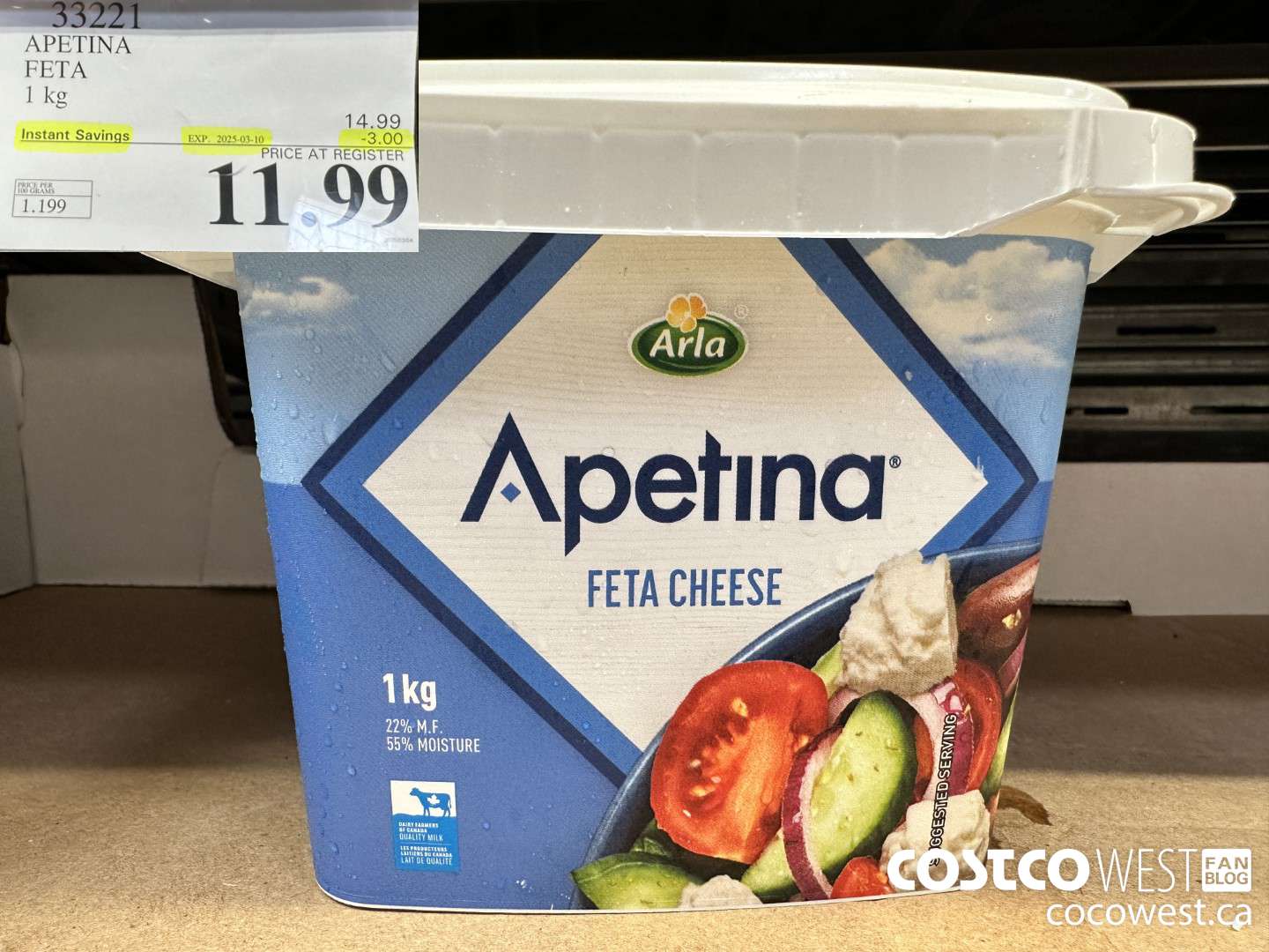 33221 APETINA FETA 1kg ($3.00 INSTANT SAVINGS EXPIRES ON 2025-03-10) $11.99