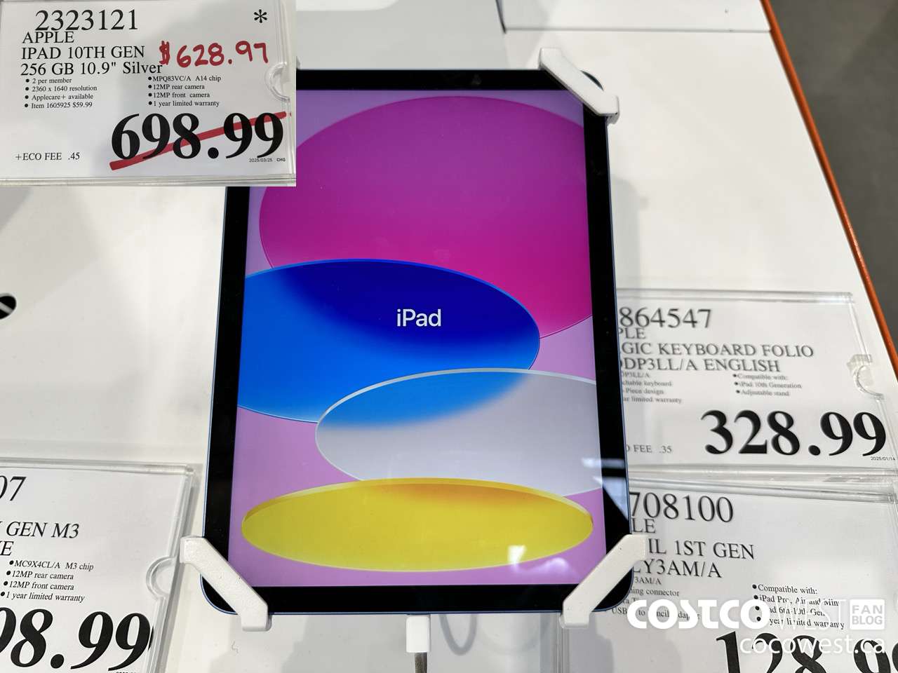 2323121 APPLE IPAD 10TH GEN 256GB SILVER MPQ83VC/A $628.97