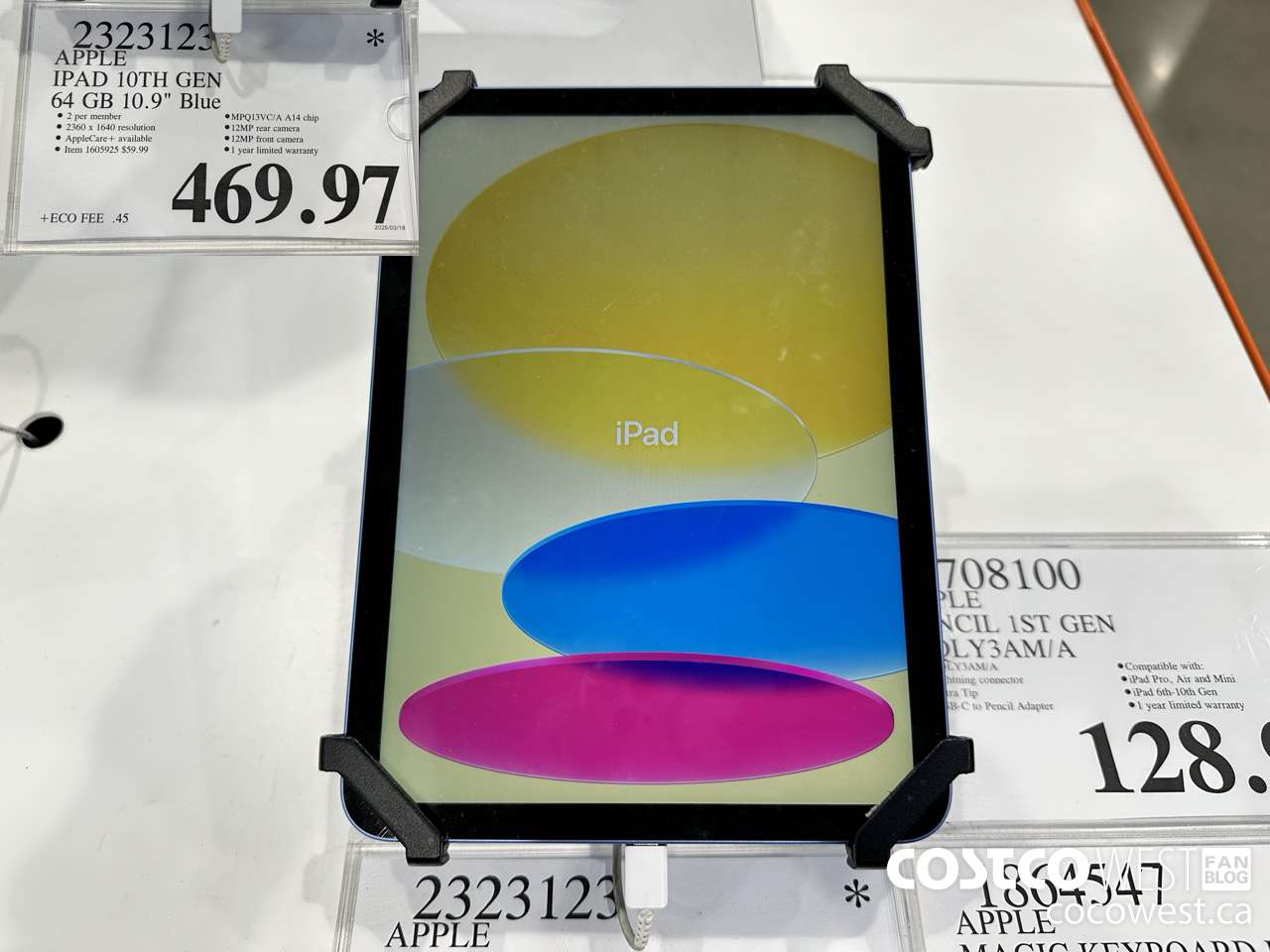 2323123 APPLE IPAD 10 64GB BLUE MPQ13VC/A $469.97