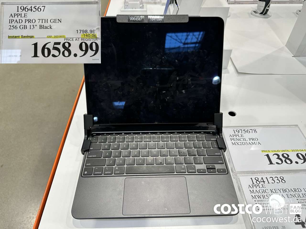 1964567 APPLE IPAD PRO 7TH GEN 256GB 13 IN BLACK ($140.00 INSTANT SAVINGS EXPIRES ON 2025-04-01) $1658.99