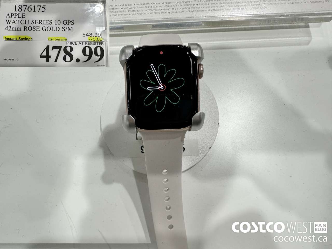 1876175 APPLE WATCH SERIES 10 GPS 42MM ROSE GOLD S/M ($70.00 INSTANT SAVINGS EXPIRES ON 2025-03-05) $478.99