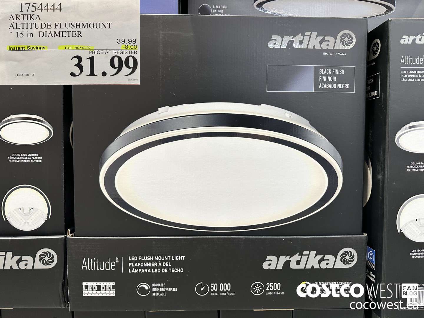 1754444 ARTIKA ALTITUDE FLUSHMOUNT 15IN DIAMETER ($8.00 INSTANT SAVINGS EXPIRES ON 2025-03-09) $31.99