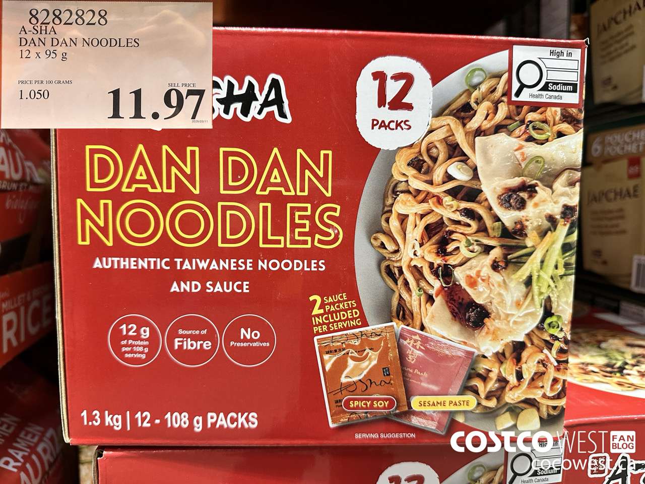8282828 A-SHA DAN DAN NOODLES 12 X 95G $11.97