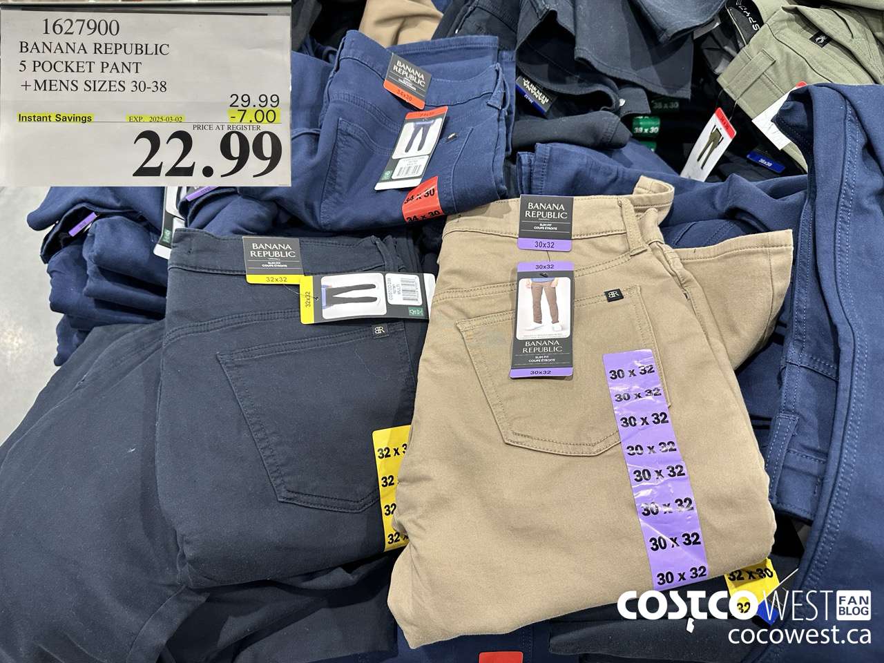 1627900 BANANA REPUBLIC 5 POCKET PANT MENS SIZES 30-40 ($7.00 INSTANT SAVINGS EXPIRES ON 2025-03-02) $22.99