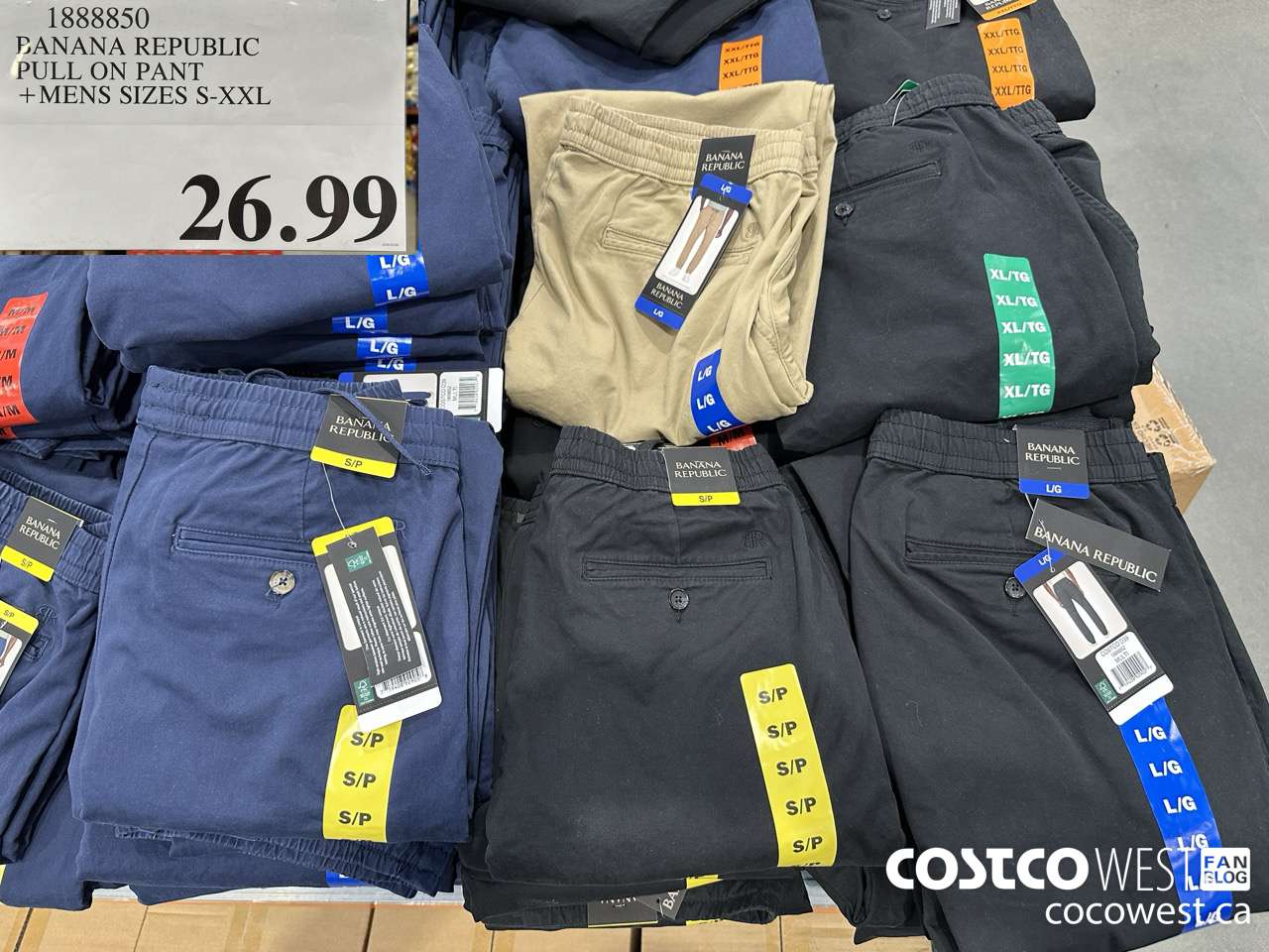 1888850 BANANA REPUBLIC PULL ON PANT MENS SIZES S-XXL $26.99