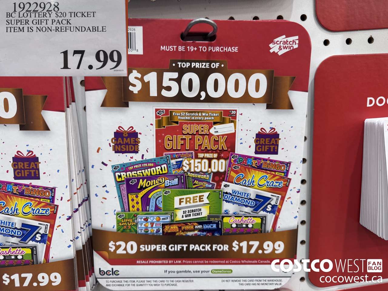 1922928 BC LOTTERY $20 TICKET SUPER GIFT PACK ITEM IS NON-REFUNDABLE $17.99