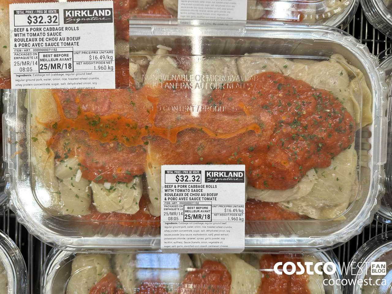 71152 BEEF & PORK CABBAGE ROLLS $16.49