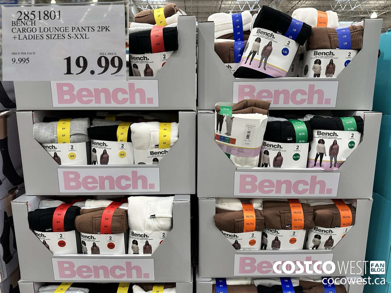 2851801 BENCH CARGO LOUNGE PANTS 2PK LADIES SIZES S-XXL $19.99