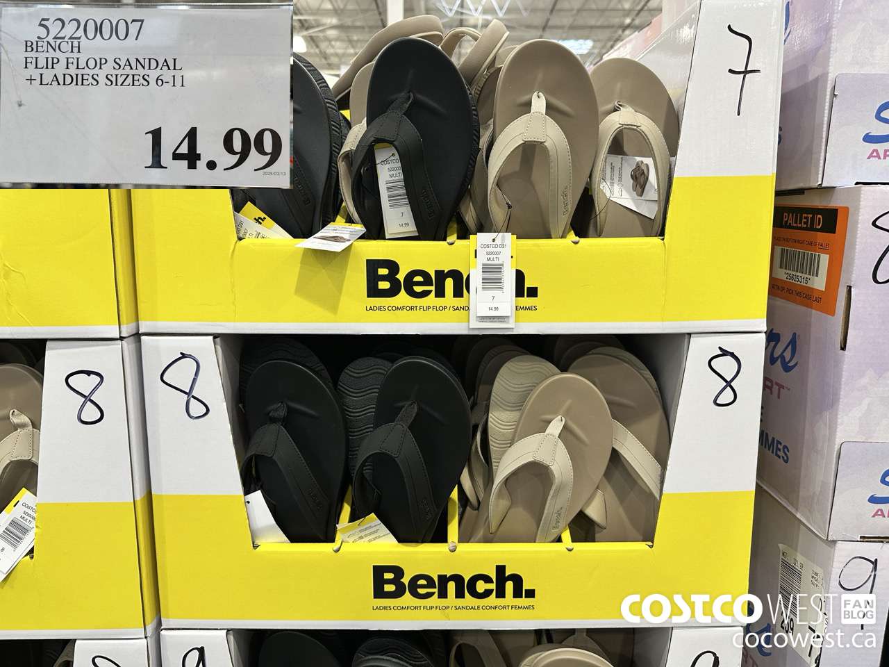 5220007 BENCH FLIP FLOP SANDAL LADIES SIZES 6-11 $14.99