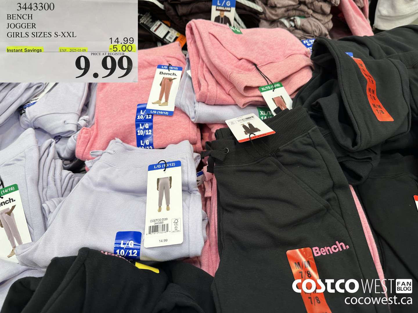 3443300 BENCH JOGGER GIRLS SIZES S-XXL ($5.00 INSTANT SAVINGS EXPIRES ON 2025-03-09) $9.99