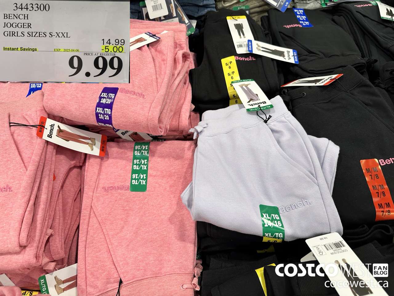 3443300 BENCH JOGGER GIRLS SIZES S-XXL ($5.00 INSTANT SAVINGS EXPIRES ON 2025-04-06) $9.99