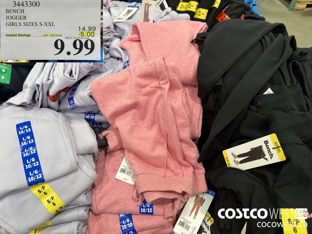 3443300 BENCH JOGGER GIRLS SIZES S-XXL ($5.00 INSTANT SAVINGS EXPIRES ON 2025-04-06) $9.99