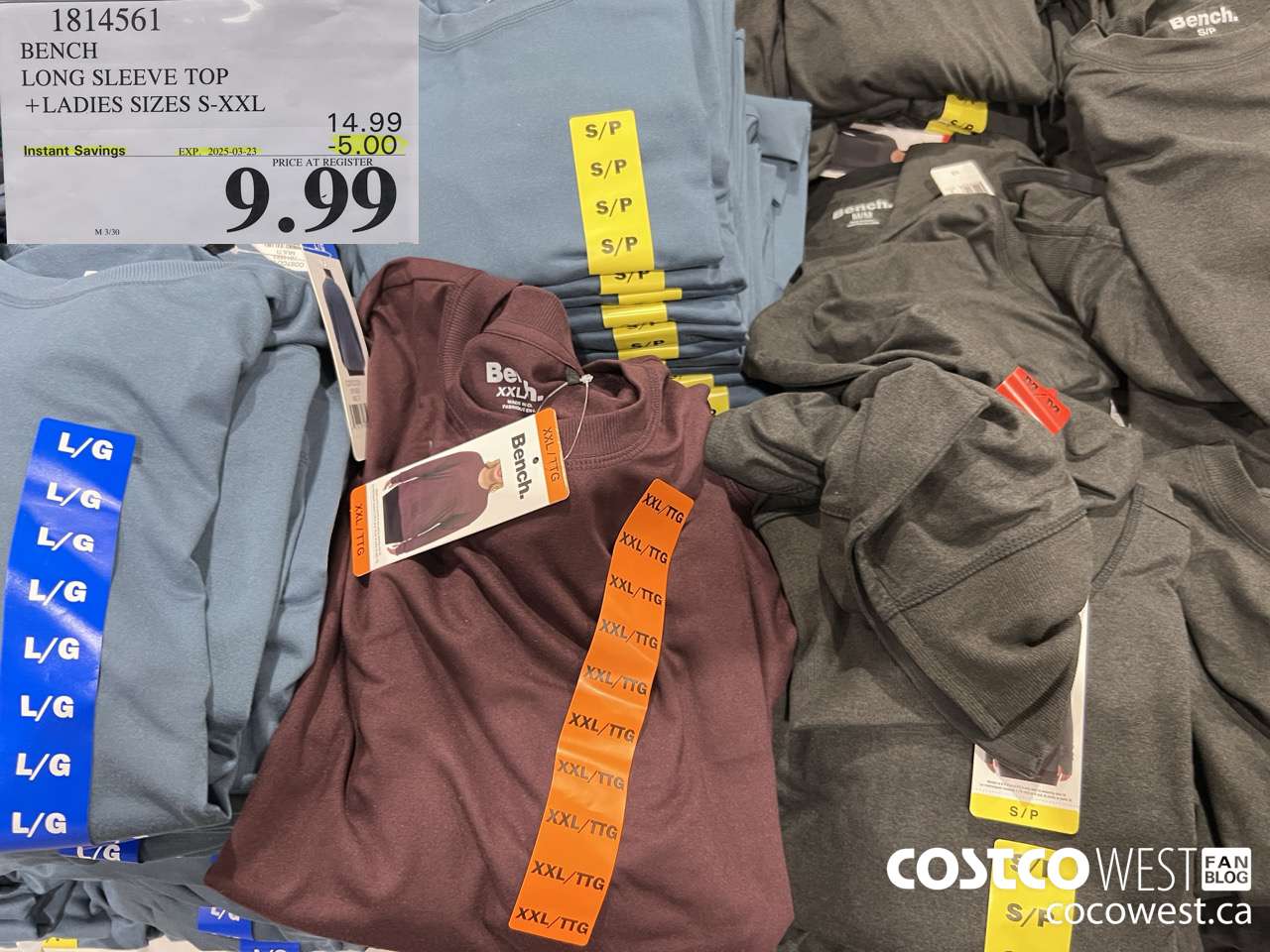 1814561 BENCH LONG SLEEVE TOP LADIES SIZES S-XXL ($5.00 INSTANT SAVINGS EXPIRES ON 2025-03-23) $9.99