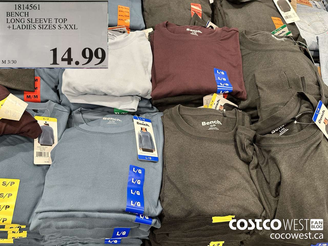 1814561 BENCH LONG SLEEVE TOP LADIES SIZES S-XXL $14.99