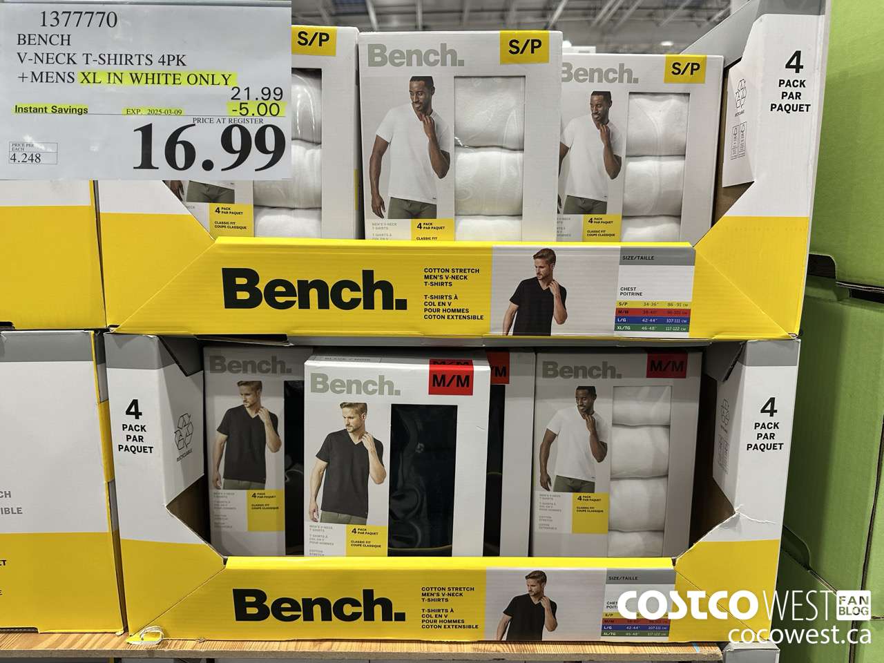 1377770 BENCH V-NECK T-SHIRT MENS ($5.00 INSTANT SAVINGS EXPIRES ON 2025-03-09) $16.99