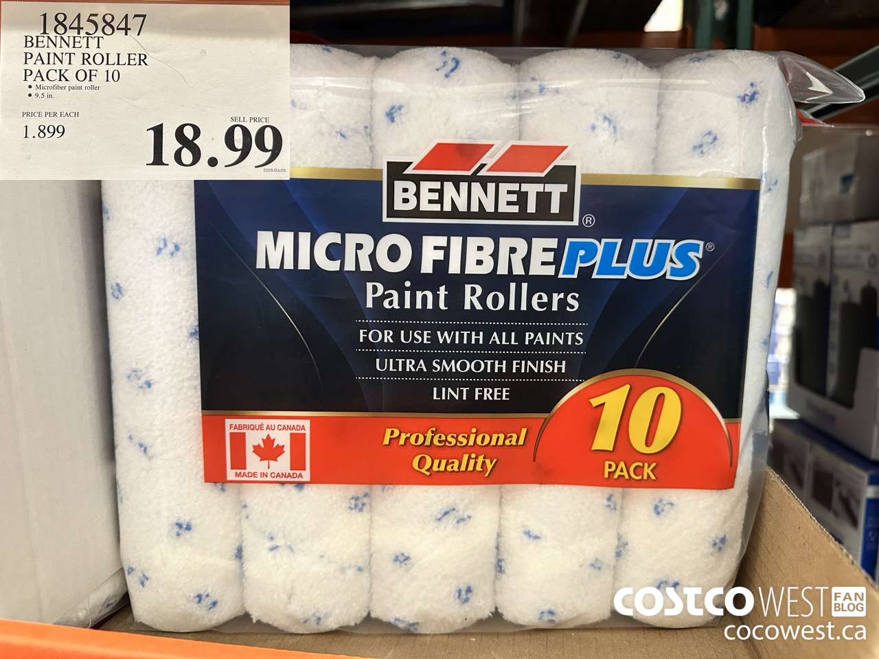 1845847 BENNETT PAINT ROLLER PACK OF 10 $18.99