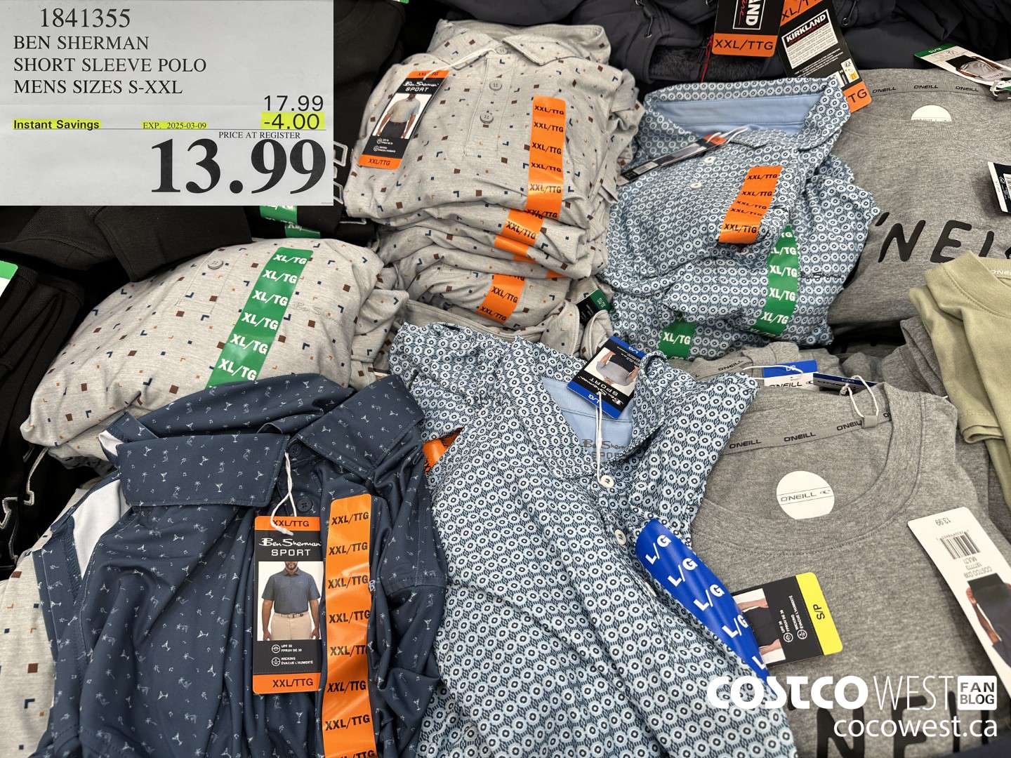 1841355 BEN SHERMAN SHORT SLEEVE POLO MENS SIZES S-XXL ($4.00 INSTANT SAVINGS EXPIRES ON 2025-03-09) $13.99