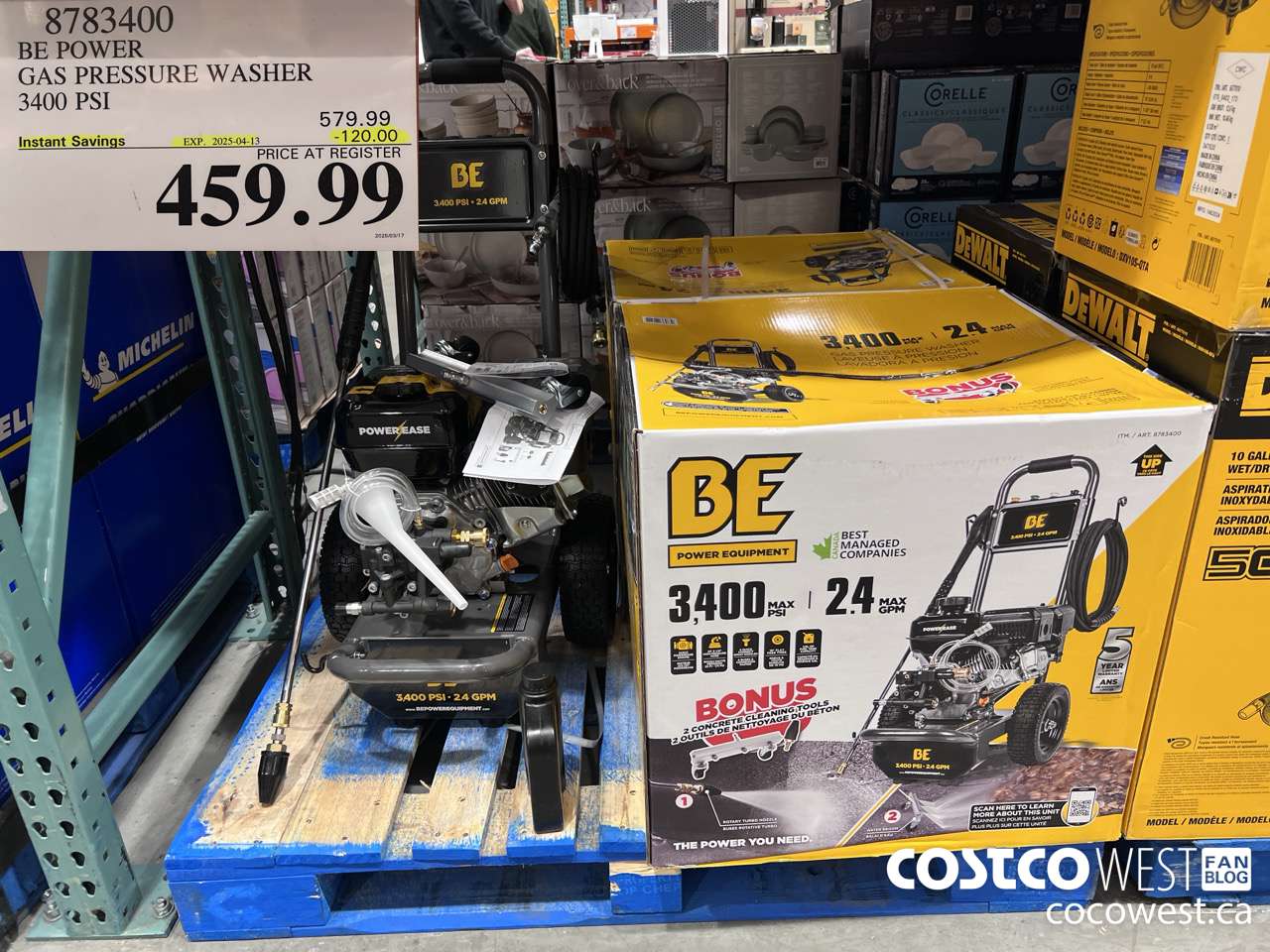 8783400 BE POWER PRESSURE WASHER 3400 PSI ($120.00 INSTANT SAVINGS EXPIRES ON 2025-04-13) $459.99